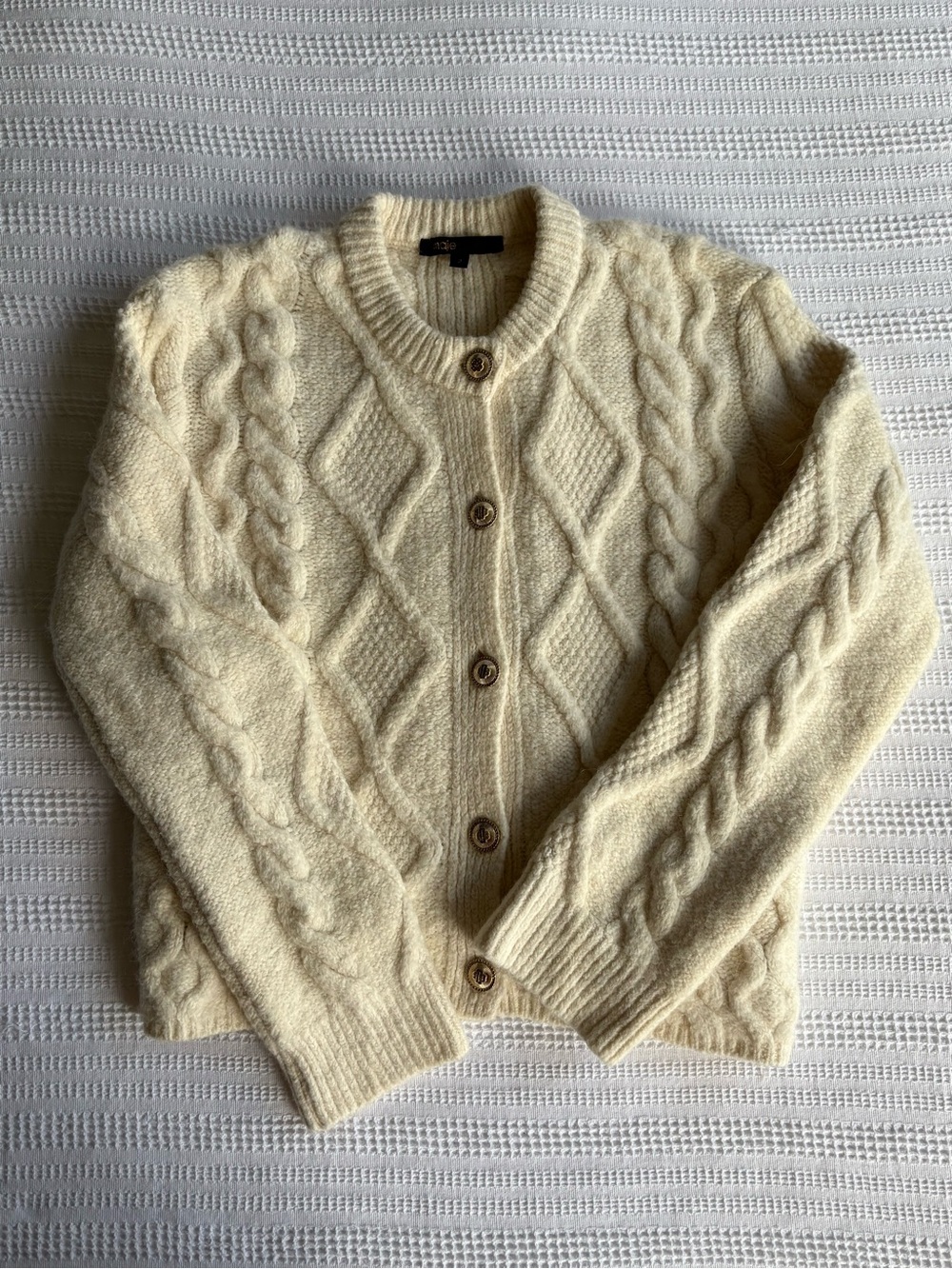 Maje Ecru Cream Cardigan, Size 2
